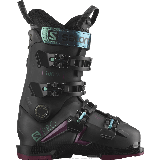 Women's On-Piste Boots - S/Pro Mv 100 V42L1030 Salomon Black/Burgandy/Shift Green - Salomon shoes