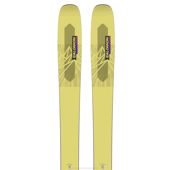 Women's All-Mountain Skis - Qst Stella 106 V42L1012 Salomon Yellow Pear/Neon Pink - Salomon Australia