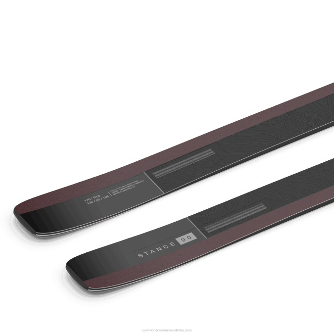 Women\'s All-Mountain Skis - Stance 90 V42L1007 Salomon Black/Burgandy Metallic - Salomon sneakers Australia