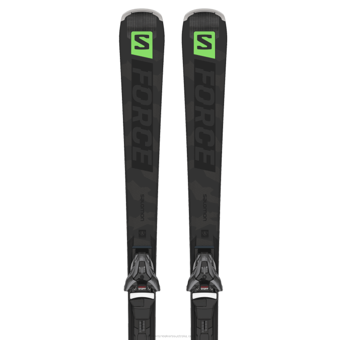 Women's On-Piste Ski Package - S/Force Ti.76 (And Z12) V42L1024 Salomon Black/Pastel Neon Green 1/Castelrock - Salomon Australia