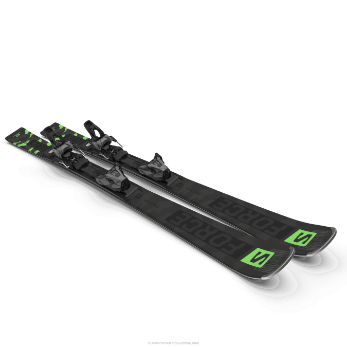 Women\'s On-Piste Ski Package - S/Force Ti.76 (And Z12) V42L1024 Salomon Black/Pastel Neon Green 1/Castelrock - Salomon Australia