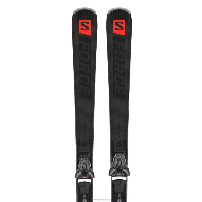 Women's On-Piste Ski Package - S/Force Ti.80 (And Z12) V42L1023 Salomon Black/Neon Coral/Castelrock - Salomon shoes