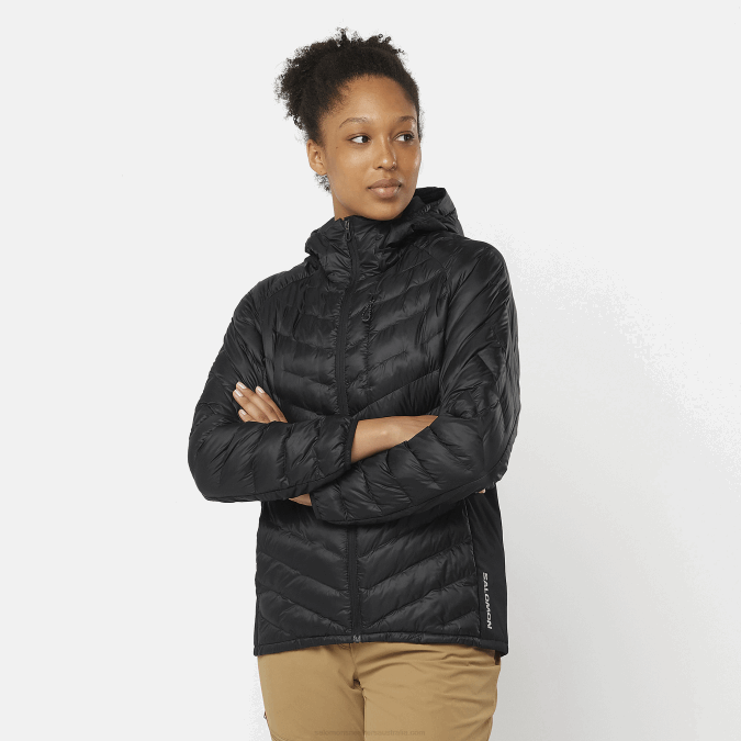 Women's Insulated Jacket Hoodie - Outline Primaloft V42L835 Salomon Deep Black - Salomon sneakers Australia