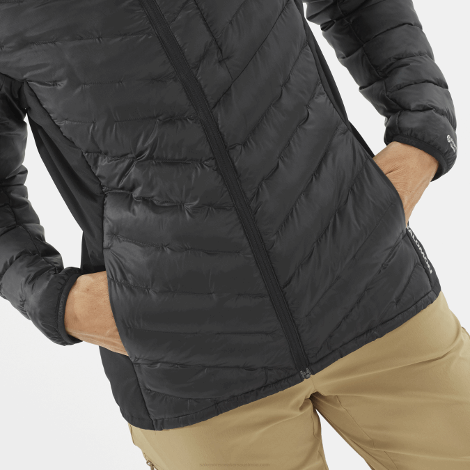 Women\'s Insulated Jacket Hoodie - Outline Primaloft V42L835 Salomon Deep Black - Salomon sneakers Australia