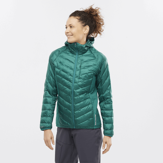 Women's Insulated Jacket Hoodie - Outline Primaloft V42L836 Salomon Pacific - Salomon shoes