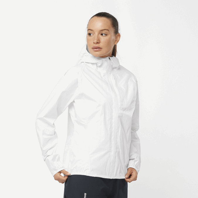 Women's Shell Jacket - Bonatti Waterproof V42L837 Salomon White - Salomon shoes
