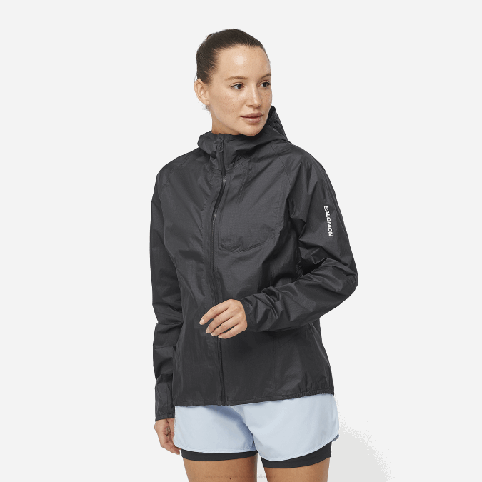 Women's Shell Jacket - Bonatti Waterproof V42L838 Salomon Deep Black - Salomon Australia