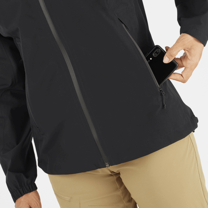 Women\'s Shell Jacket - Outline Gore-Tex 2.5L V42L845 Salomon Deep Black - Salomon Australia