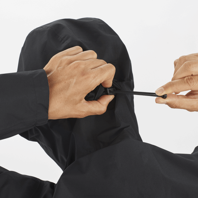 Women\'s Shell Jacket - Outline Gore-Tex 2.5L V42L845 Salomon Deep Black - Salomon Australia