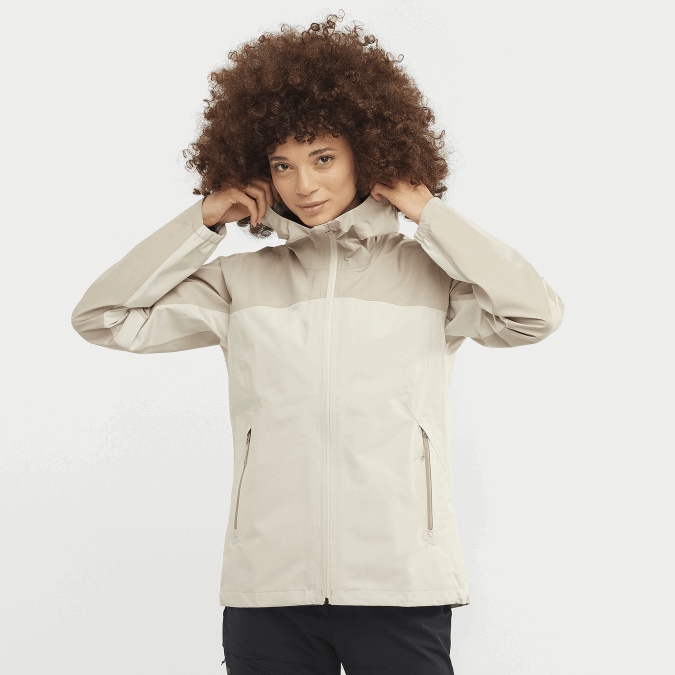 Women's Shell Jacket - Outline Gore-Tex 2.5L V42L846 Salomon Rainy Day/Plaza Taupe - Salomon sneakers Australia