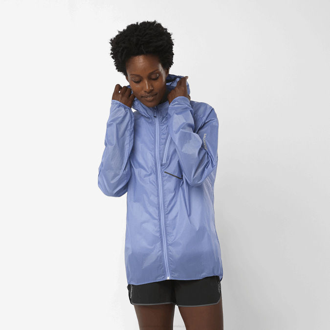 Women\'s Wind Jacket - Bonatti Aero Wind V42L848 Salomon English Manor/Surf The Web - Salomon Australia