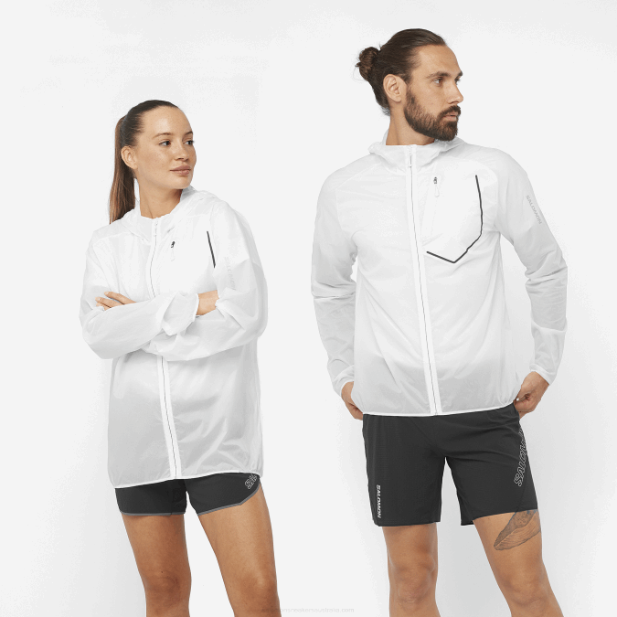 Women's Wind Jacket - Bonatti Aero Wind V42L849 Salomon White/Deep Black - Salomon sneakers Australia