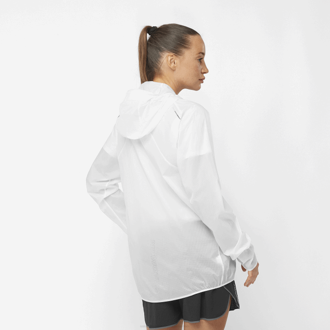 Women\'s Wind Jacket - Bonatti Aero Wind V42L849 Salomon White/Deep Black - Salomon sneakers Australia