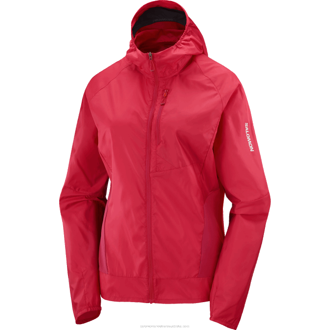 Women\'s Wind Jacket - Bonatti Cross Wind V42L851 Salomon Jalapeno Red - Salomon Australia