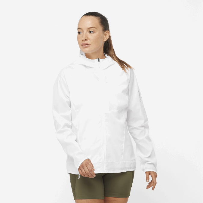 Women's Wind Jacket - Bonatti Cross Wind V42L853 Salomon White - Salomon sneakers Australia