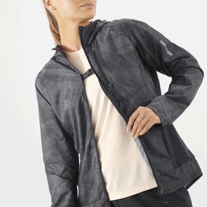 Women\'s Wind Jacket - Bonatti Cross Wind V42L854 Salomon Periscope/Ao/Deep Black - Salomon shoes