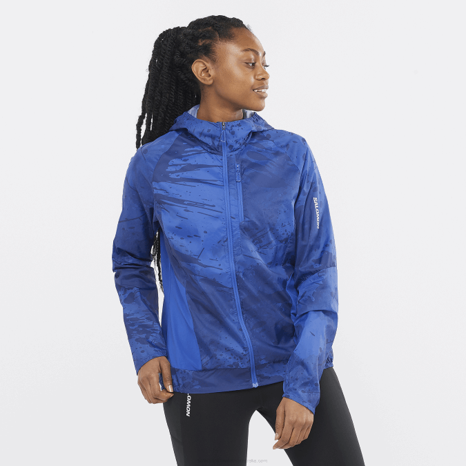 Women's Wind Jacket - Bonatti Cross Wind V42L857 Salomon Navy Peony/Nautical Blue/Ao - Salomon Australia