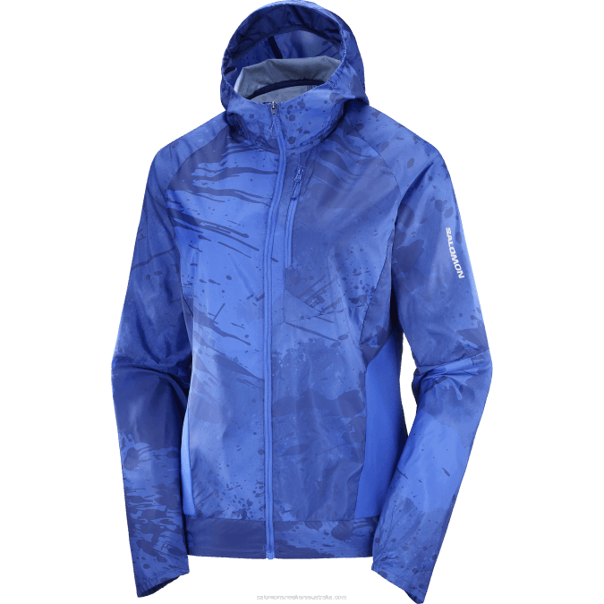 Women\'s Wind Jacket - Bonatti Cross Wind V42L857 Salomon Navy Peony/Nautical Blue/Ao - Salomon Australia