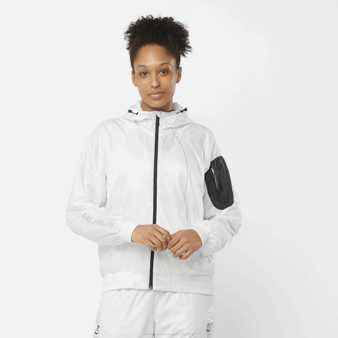 Women's Wind Jacket - Equipe V42L833 Salomon White/Deep Black - Salomon shoes