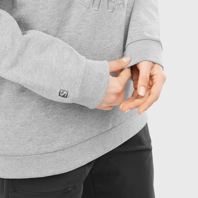 Women\'s Crewneck Pullover - Outlife Logo Summer Heather V42L869 Salomon Mid Grey/Heather - Salomon shoes