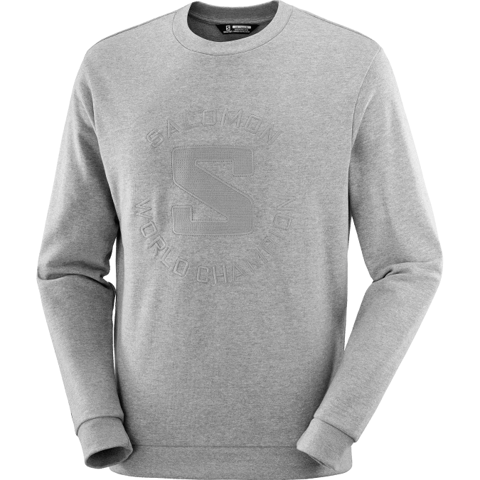 Women\'s Crewneck Pullover - Outlife Logo Summer Heather V42L869 Salomon Mid Grey/Heather - Salomon shoes