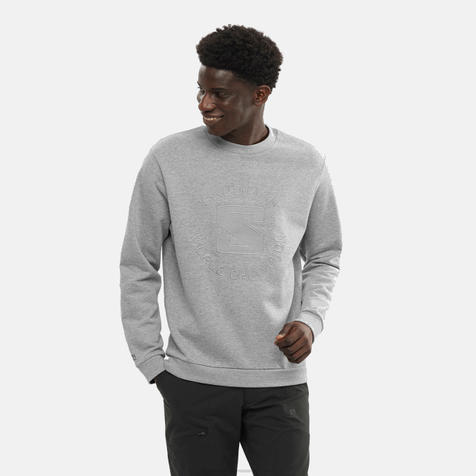 Women\'s Crewneck Pullover - Outlife Logo Summer Heather V42L869 Salomon Mid Grey/Heather - Salomon shoes