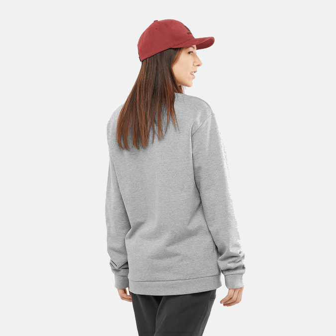Women\'s Crewneck Pullover - Outlife Logo Summer Heather V42L869 Salomon Mid Grey/Heather - Salomon shoes