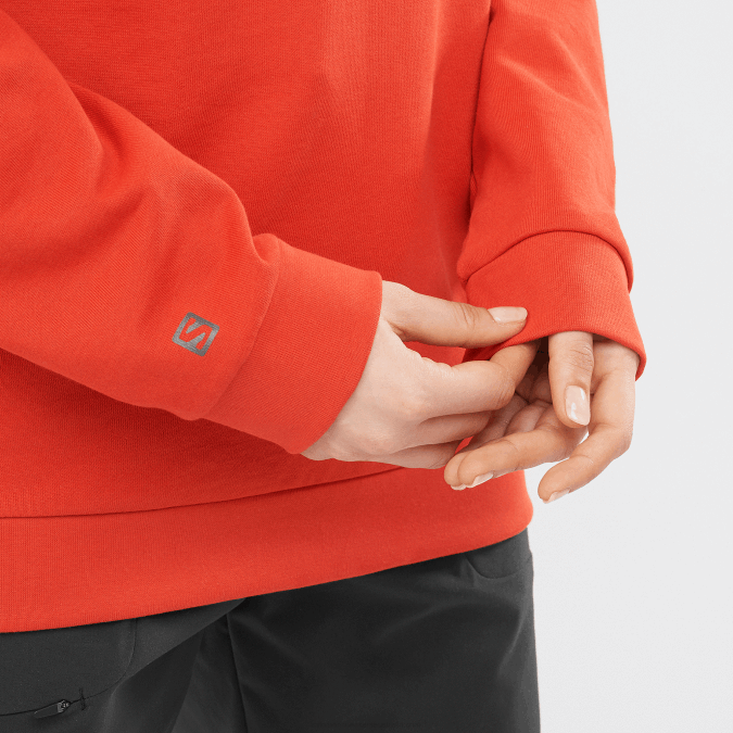 Women\'s Crewneck Pullover - Outlife Logo Summer V42L875 Salomon Aura Orange - Salomon sneakers Australia