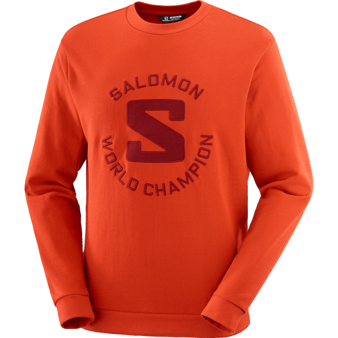 Women\'s Crewneck Pullover - Outlife Logo Summer V42L875 Salomon Aura Orange - Salomon sneakers Australia