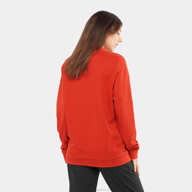 Women\'s Crewneck Pullover - Outlife Logo Summer V42L875 Salomon Aura Orange - Salomon sneakers Australia