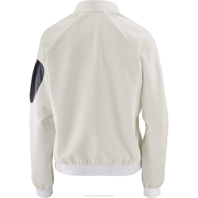Women\'s Full Zip Midlayer Jacket - Equipe V42L859 Salomon White/Deep Black - Salomon sneakers Australia