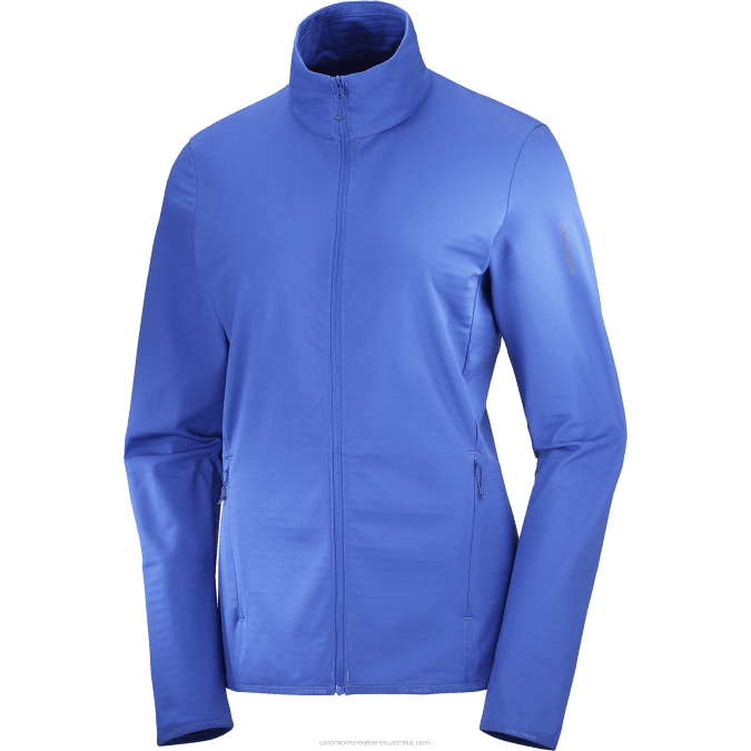 Women\'s Full Zip Midlayer Jacket - Essential Lightwarm V42L866 Salomon Nautical Blue - Salomon Australia