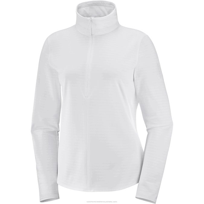 Women\'s Half Zip Midlayer Jacket - Essential Lightwarm V42L871 Salomon White - Salomon sneakers Australia