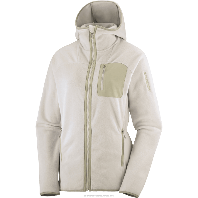 Women\'s Midlayer Jacket Hoodie - Outline Polartec V42L862 Salomon Rainy Day/Plaza Taupe - Salomon sneakers Australia