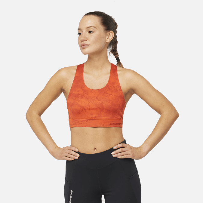 Women's Sports Bra - Cross Run V42L933 Salomon Burnt Ochre/Burnt Henna/Ao - Salomon sneakers Australia