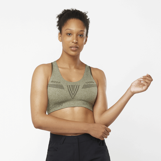 Women's Sports Bra - Essential Move On Seamless V42L938 Salomon Grape Leaf/Heather - Salomon Australia