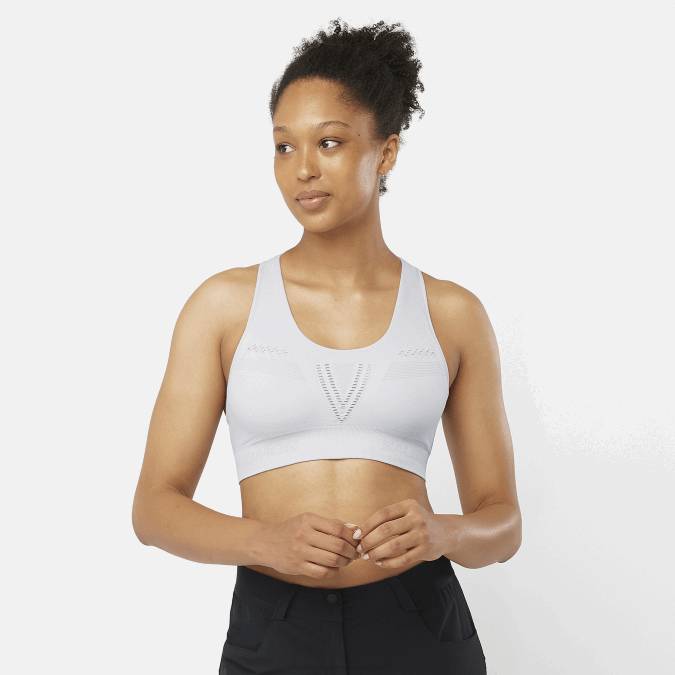 Women's Sports Bra - Essential Move On Seamless V42L941 Salomon Oyster Mushroom/Heather - Salomon shoes