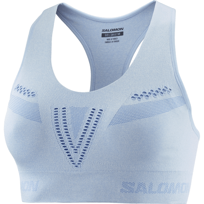 Women\'s Sports Bra - Essential Move On Seamless V42L942 Salomon Chambray Blue/Heather - Salomon shoes
