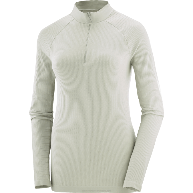 Women\'s Long Sleeve Baselayer - Essential Seamless V42L923 Salomon Wrought Iron - Salomon sneakers Australia