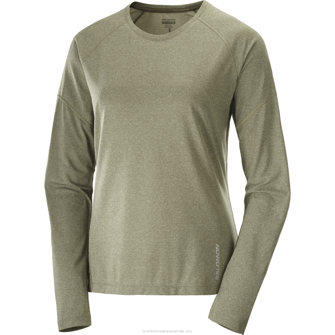 Women\'s Long Sleeve T-Shirt - Cross Run V42L915 Salomon Grape Leaf/Heather - Salomon Australia
