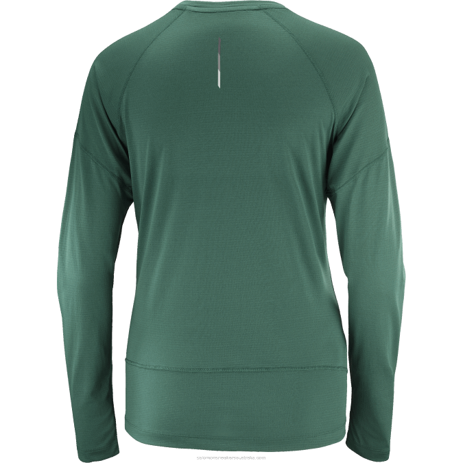 Women\'s Long Sleeve T-Shirt - Cross Run V42L921 Salomon Ponderosa Pine - Salomon Australia