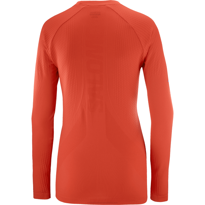 Women\'s Long Sleeve T-Shirt - Sense Aero Seamless V42L909 Salomon Fiery Red - Salomon sneakers Australia