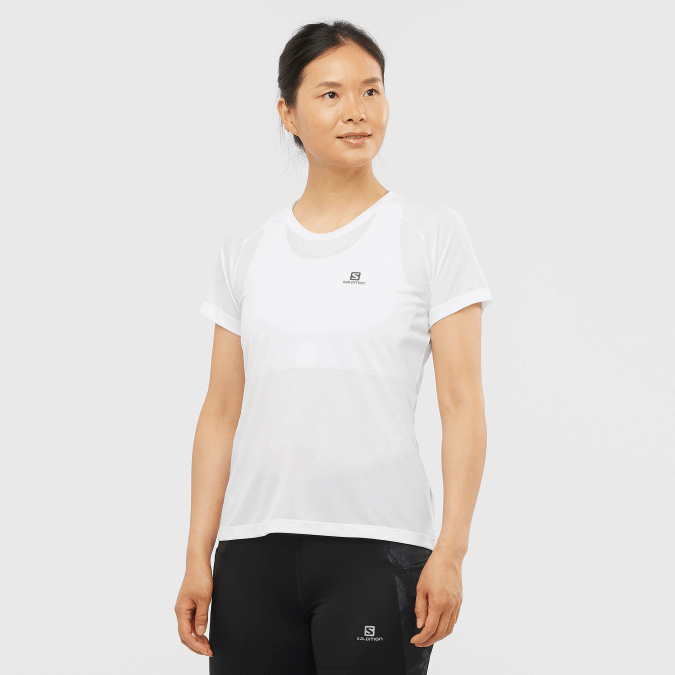 Women's Short Sleeve T-Shirt - Cross Rebel V42L931 Salomon White - Salomon Australia