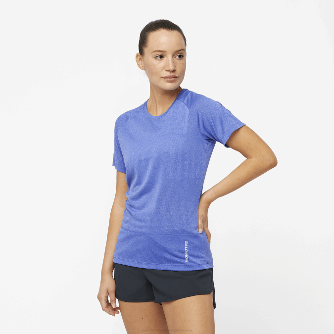 Women's Short Sleeve T-Shirt - Cross Run V42L877 Salomon Surf The Web - Salomon Australia