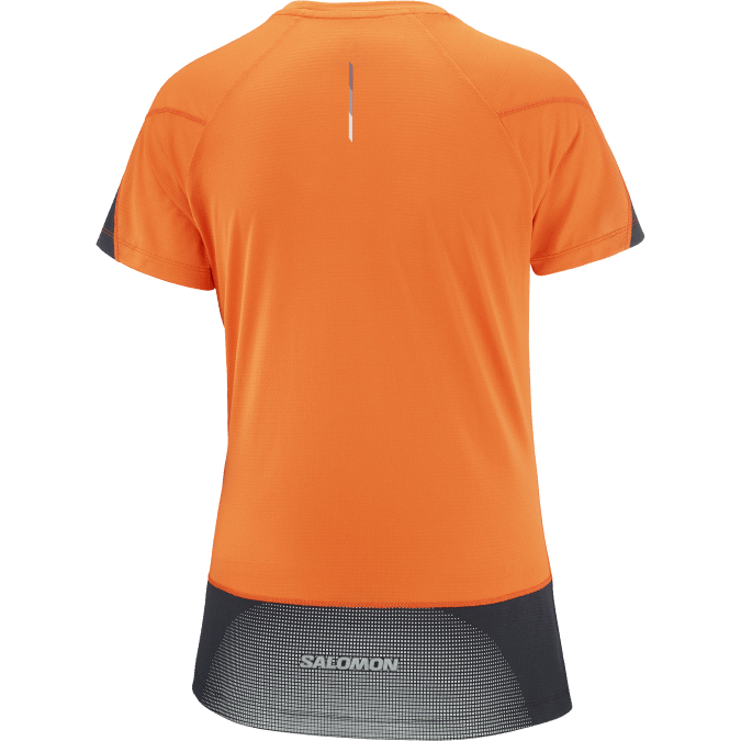 Women\'s Short Sleeve T-Shirt - Cross Run V42L886 Salomon Scarlet Ibis/Deep Black/Nocturne - Salomon Australia