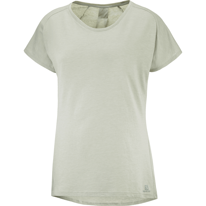 Women\'s Short Sleeve T-Shirt - Essential Shaped V42L894 Salomon Wrought Iron - Salomon Australia