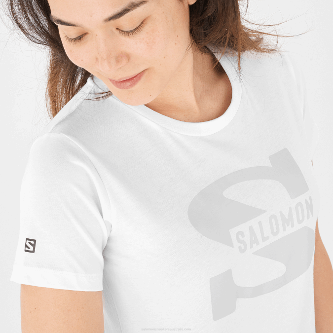 Women\'s Short Sleeve T-Shirt - Outlife Big Logo V42L901 Salomon White - Salomon Australia