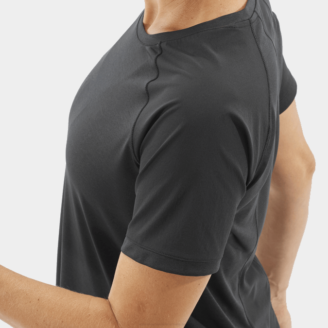 Women\'s Short Sleeve T-Shirt - Outline V42L930 Salomon Deep Black - Salomon shoes