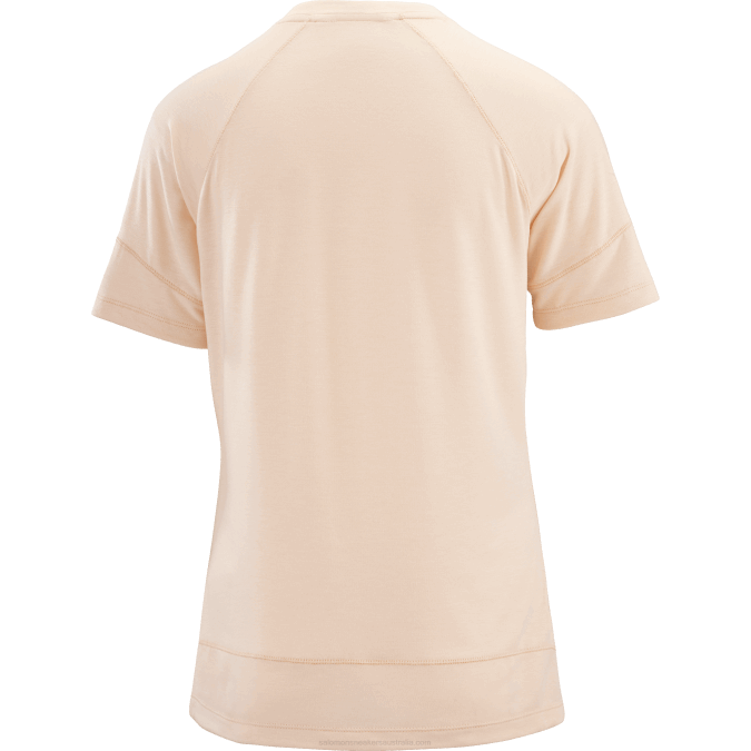 Women\'s Short Sleeve T-Shirt - Runlife V42L912 Salomon Cream Tan/Heather - Salomon sneakers Australia