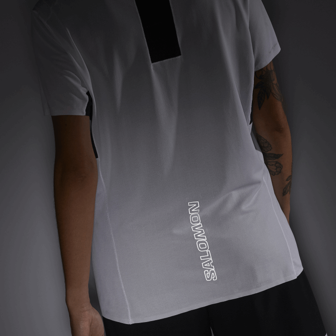 Women\'s Short Sleeve T-Shirt - Shortney V42L911 Salomon White/Deep Black - Salomon Australia